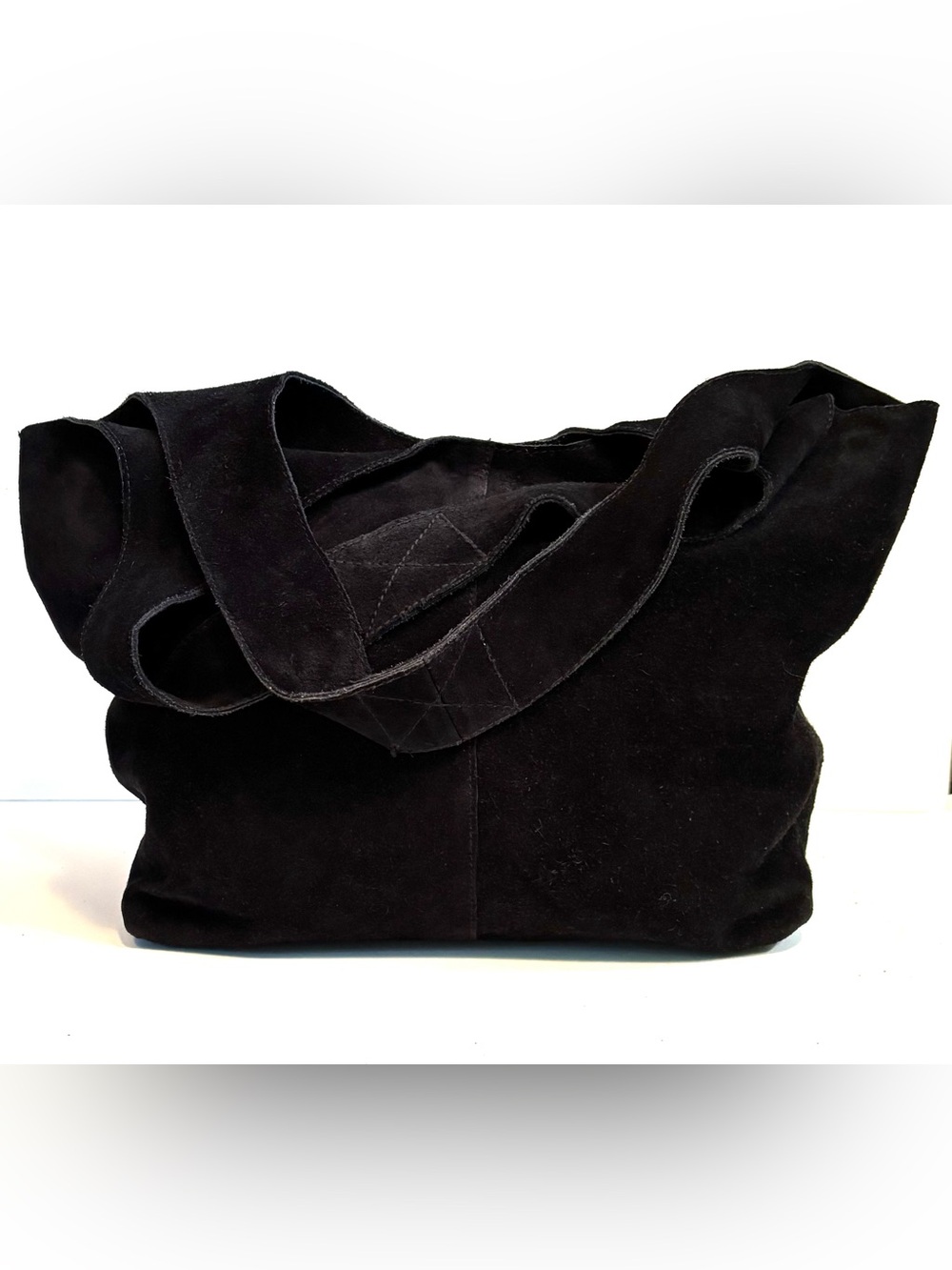 Roost Black Suede Shoulder Hobo Bag - Picture 1 of 11